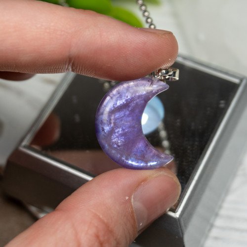 Amethyst Crescent Moon Necklace Random