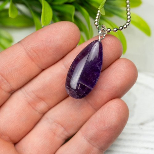 Amethyst Tear Drop Necklace Random