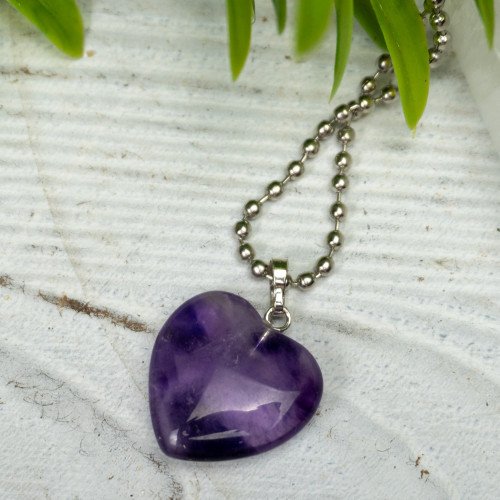 Amethyst Heart Necklace Random