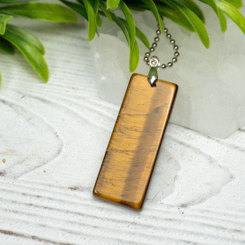 Tiger Eye Rectangle Necklace Random