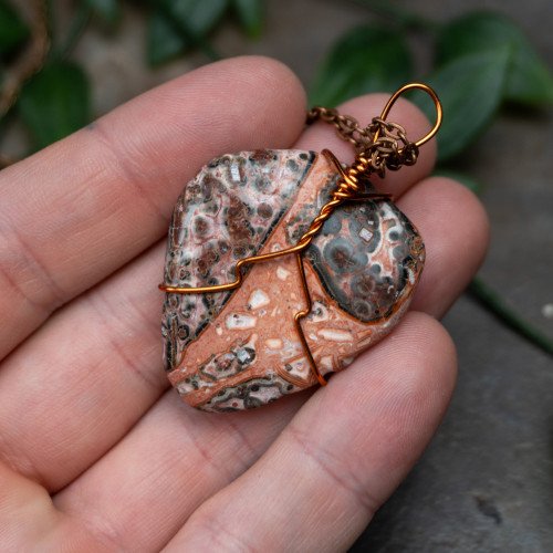 Leopard Skin Jasper Wire Wrap #1