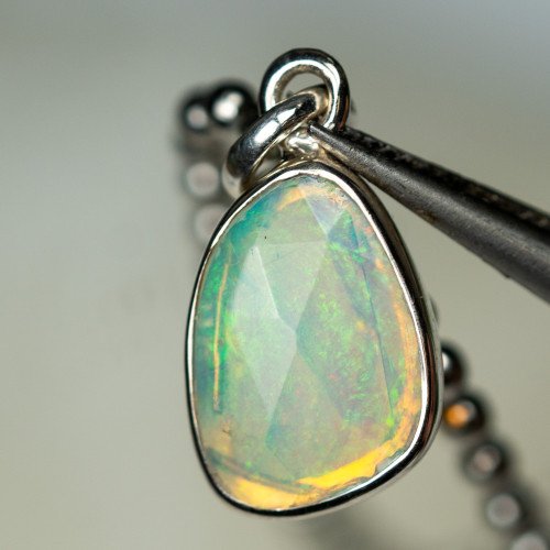 Ethiopian Opal Faceted Pendant #1