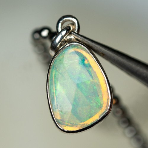 Ethiopian Opal Faceted Pendant #1