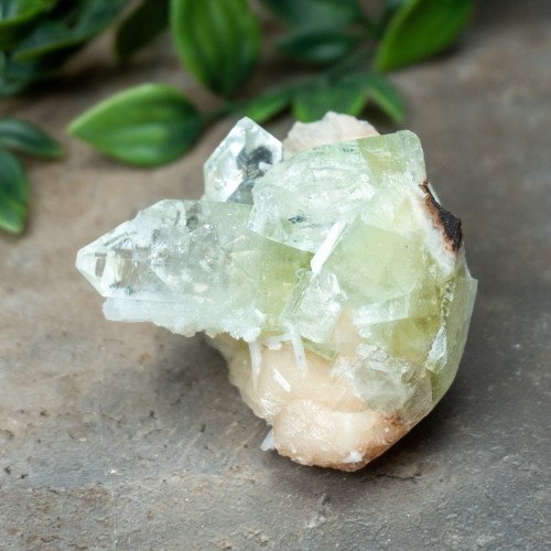 Green Apophyllite with Stilbite and Scolocite #9