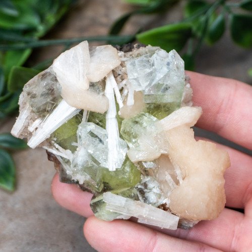 Green Apophyllite with Stilbite and Scolocite #8