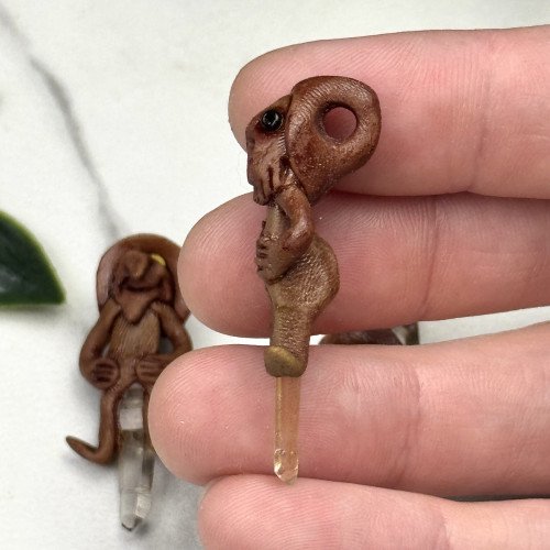 Wooden Troll Holding a Crystal