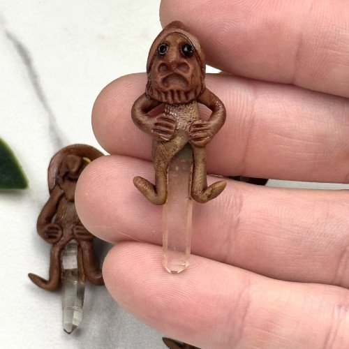 Wooden Troll Holding a Crystal