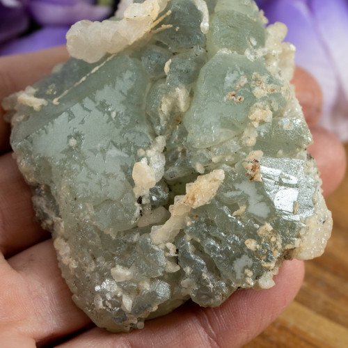 Raw Medium Datolite with Elestial Quartz and Sphalerite #1