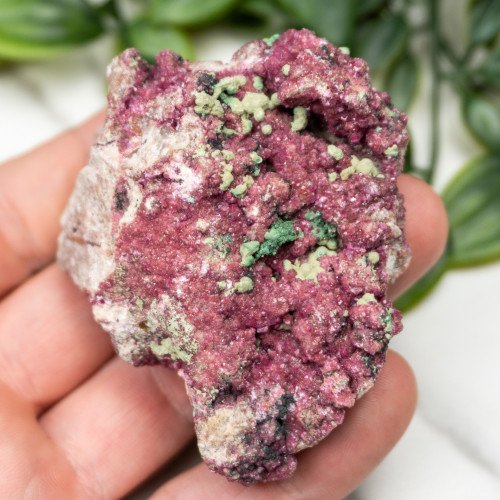 Cobaltoan Calcite with Malachite #10