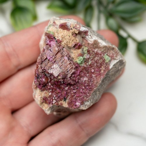 Cobaltoan Calcite with Malachite #8