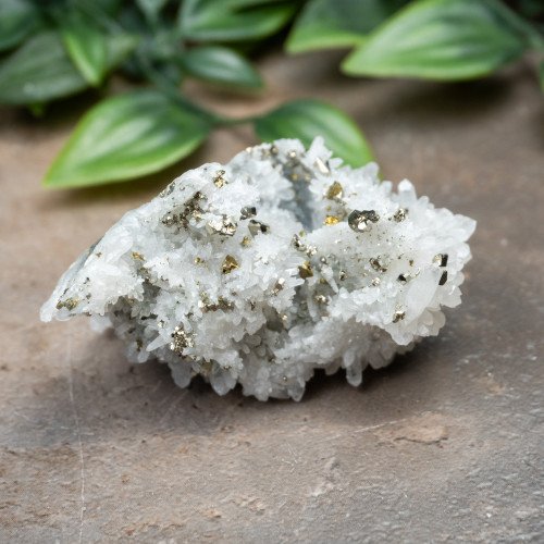 Pyrite on Druzy Quartz #2