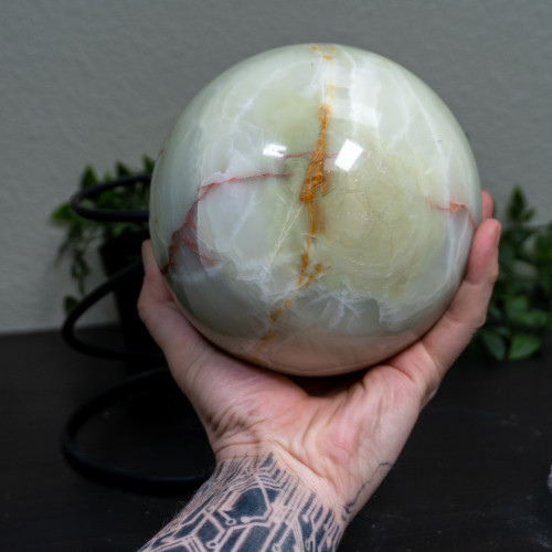 Green Onyx Sphere With Stand