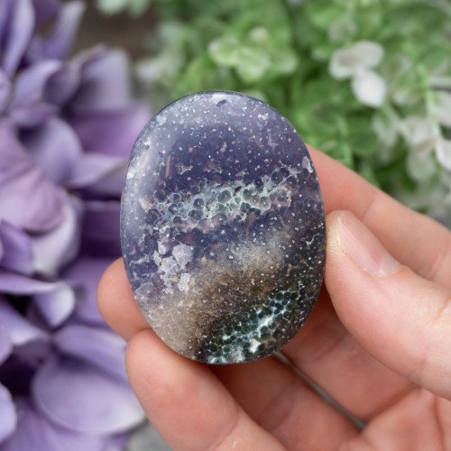 Purple Chalcedony Palmstone #6