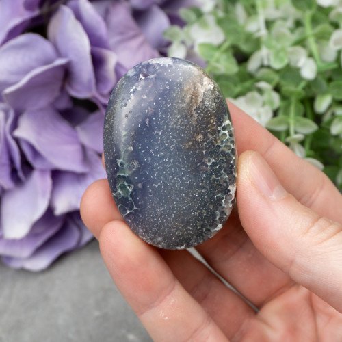 Purple Chalcedony Palmstone #1