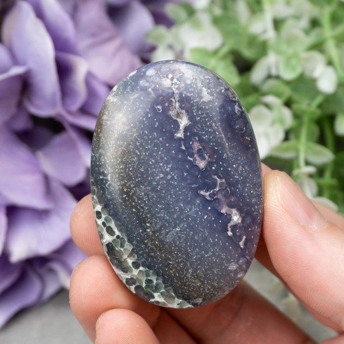 Purple Chalcedony Palmstone #1