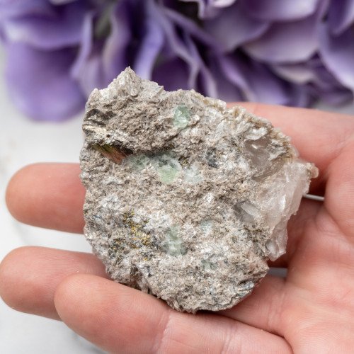 Purple Fluorite with Quartz on Mica #1