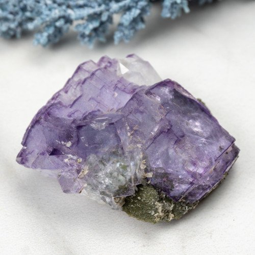 Purple Fluorite with Quartz and Epidote #1