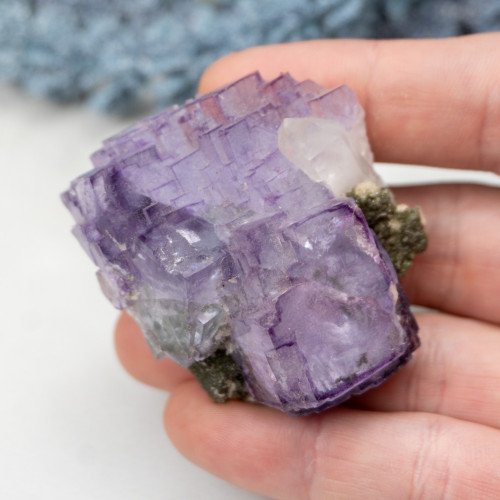 Purple Fluorite with Quartz and Epidote #1