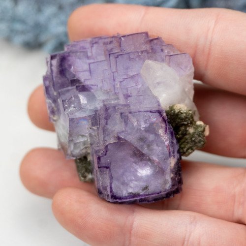 Purple Fluorite with Quartz and Epidote #1