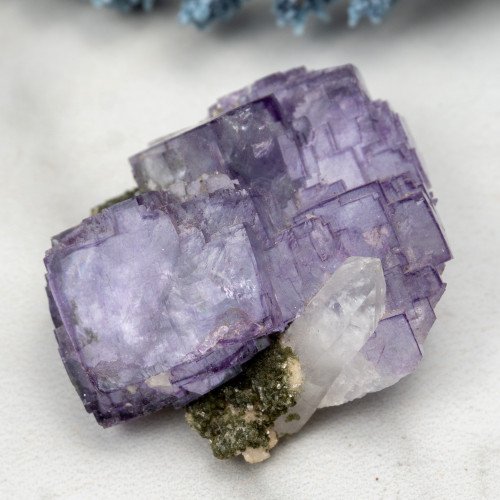 Purple Fluorite with Quartz and Epidote #1