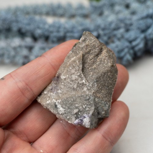 Purple Fluorite Cube on Druzy Quartz #1