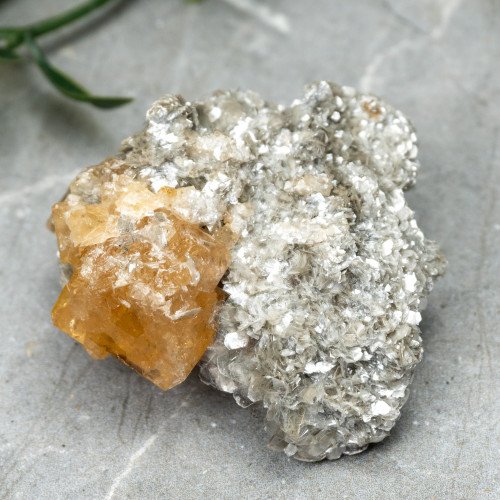 Orange Scheelite on Mica #1