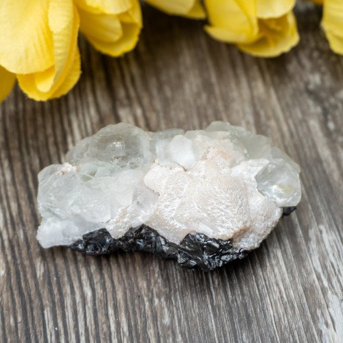 Fluorite with Calcite on Galena #1