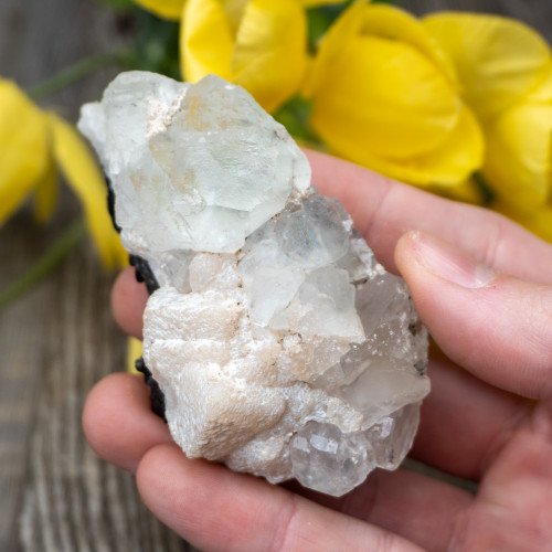 Fluorite with Calcite on Galena #1