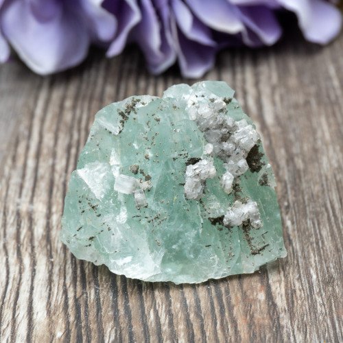 Green Fluorite with Calcite #1