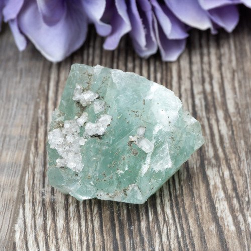Green Fluorite with Calcite #1