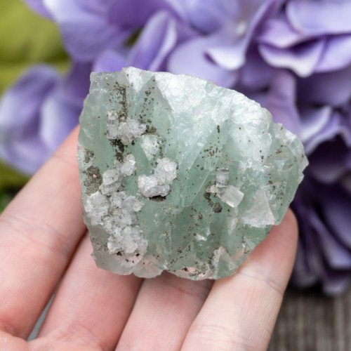 Green Fluorite with Calcite #1