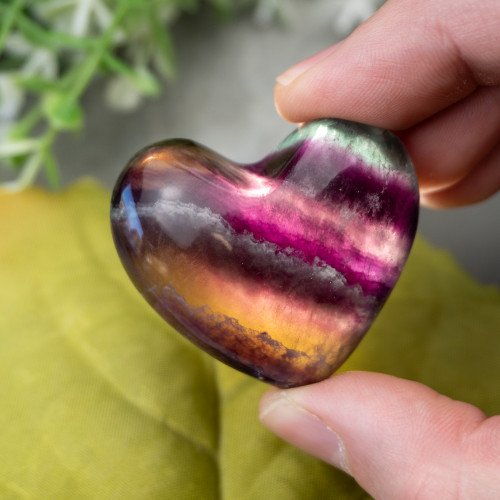 Rainbow Fluorite Heart #1
