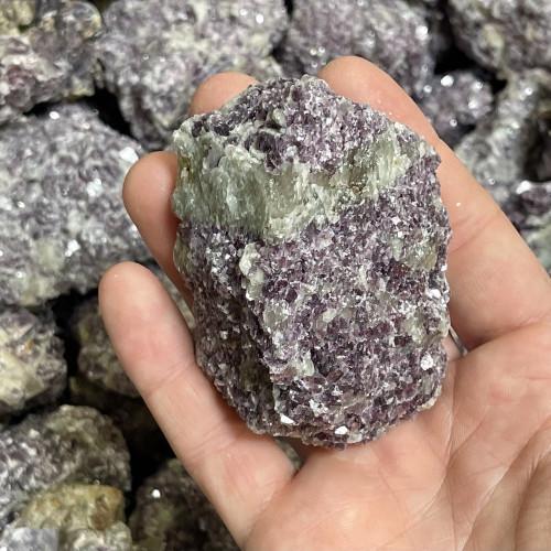 Raw Medium Lepidolite in Quartz