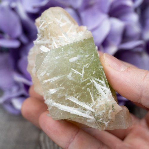Green Apophyllite with Scolecite and Stilbite #15