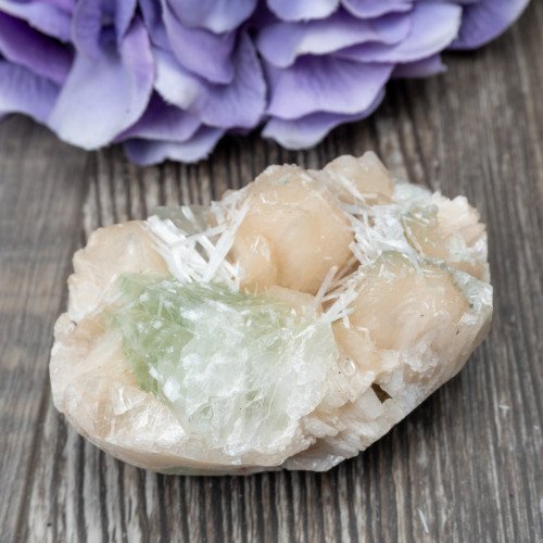 Green Apophyllite with Scolecite and Stilbite #14