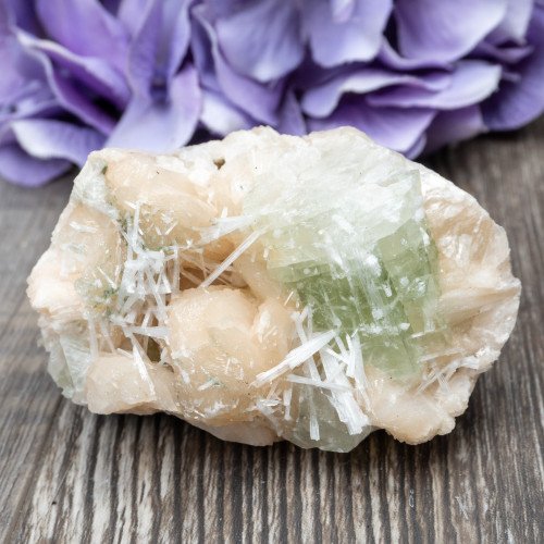 Green Apophyllite with Scolecite and Stilbite #14