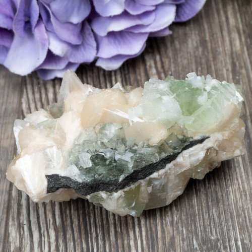 Green Apophyllite with Scolecite and Stilbite #13