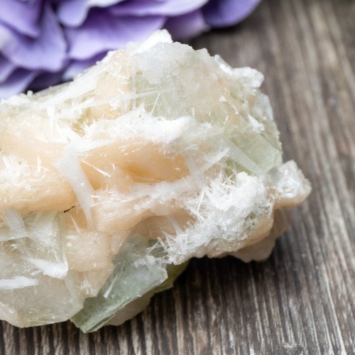 Green Apophyllite with Scolecite and Stilbite #13