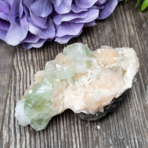 Green Apophyllite with Scolecite and Stilbite #12