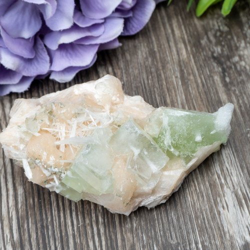 Green Apophyllite with Scolecite and Stilbite #12