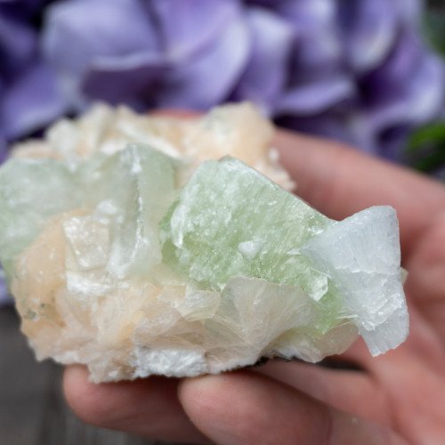 Green Apophyllite with Scolecite and Stilbite #12