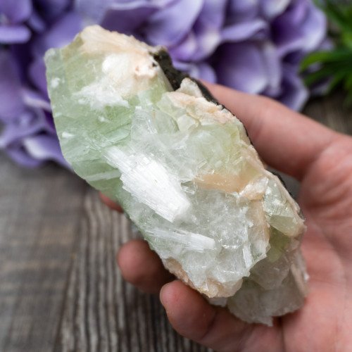Green Apophyllite with Scolecite and Stilbite #11