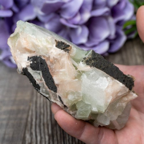 Green Apophyllite with Scolecite and Stilbite #11