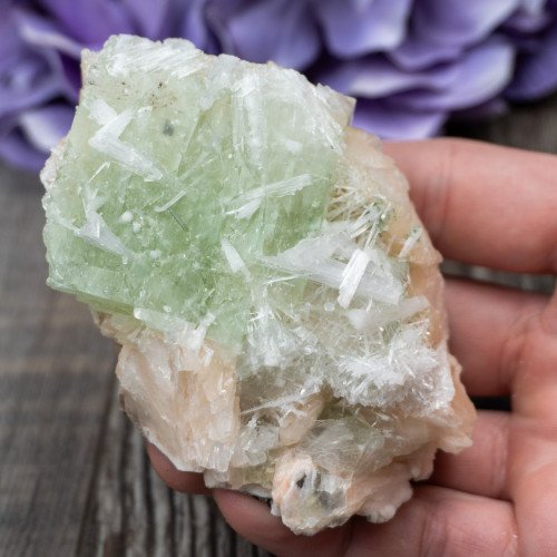 Green Apophyllite with Scolecite and Stilbite #10