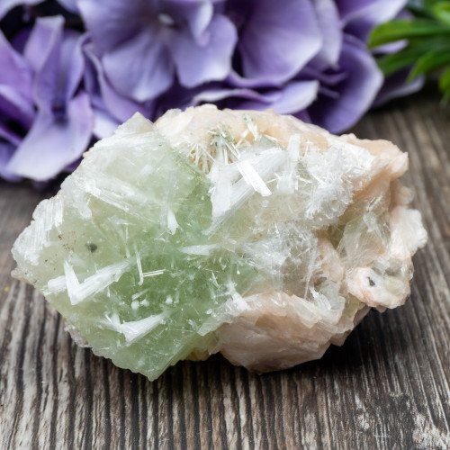 Green Apophyllite with Scolecite and Stilbite #10