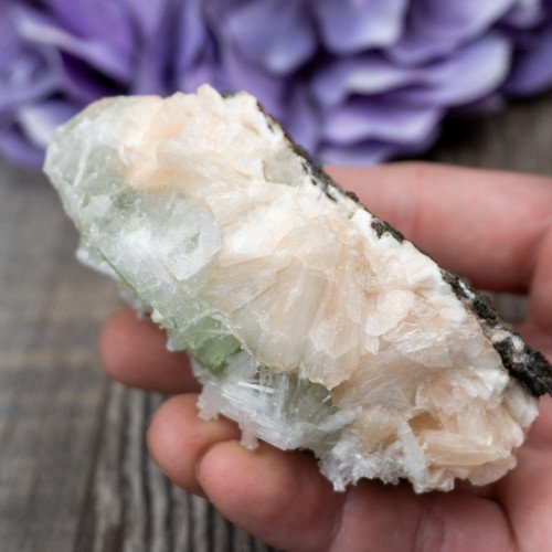 Green Apophyllite with Scolecite and Stilbite #10