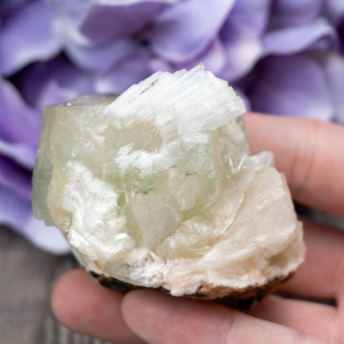 Green Apophyllite with Scolecite and Stilbite #9