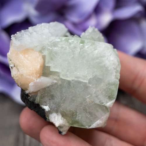 Green Apophyllite with Scolecite and Stilbite #8