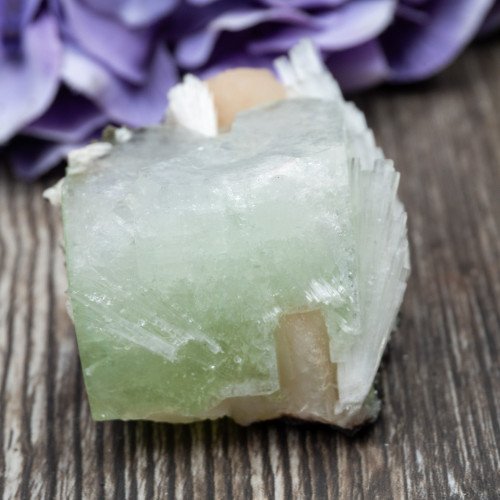 Green Apophyllite with Scolecite and Stilbite #8