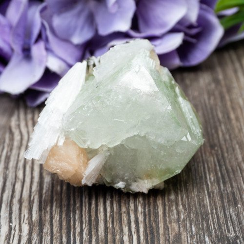 Green Apophyllite with Scolecite and Stilbite #8